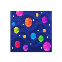 Planet Space Moon Galaxy Sky Blue Polka Satin Bandana Scarf by Mariart