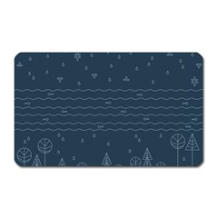 Rain Hill Tree Waves Sky Water Magnet (rectangular)