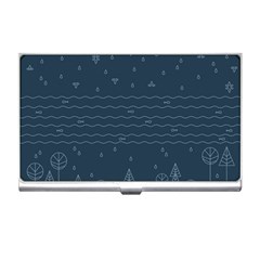 Rain Hill Tree Waves Sky Water Business Card Holders by Mariart