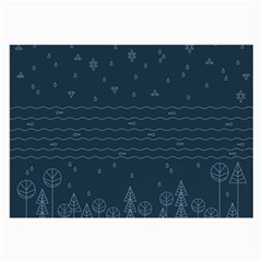 Rain Hill Tree Waves Sky Water Large Glasses Cloth