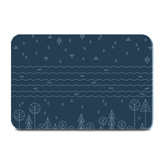 Rain Hill Tree Waves Sky Water Plate Mats by Mariart