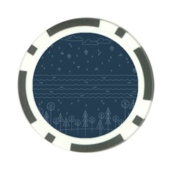 Rain Hill Tree Waves Sky Water Poker Chip Card Guard by Mariart