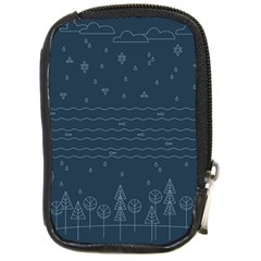 Rain Hill Tree Waves Sky Water Compact Camera Cases