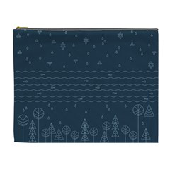 Rain Hill Tree Waves Sky Water Cosmetic Bag (xl) by Mariart