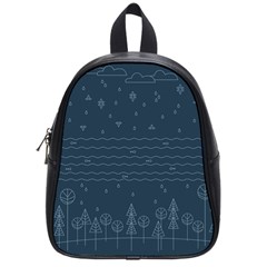 Rain Hill Tree Waves Sky Water School Bag (small) by Mariart