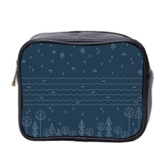 Rain Hill Tree Waves Sky Water Mini Toiletries Bag 2-side by Mariart