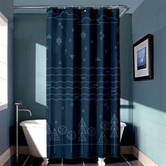 Rain Hill Tree Waves Sky Water Shower Curtain 36  X 72  (stall) 