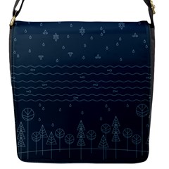 Rain Hill Tree Waves Sky Water Flap Messenger Bag (s)