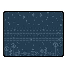 Rain Hill Tree Waves Sky Water Double Sided Fleece Blanket (small) 