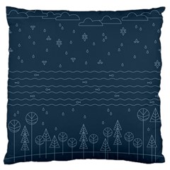 Rain Hill Tree Waves Sky Water Standard Flano Cushion Case (one Side)