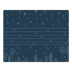 Rain Hill Tree Waves Sky Water Double Sided Flano Blanket (large)  by Mariart