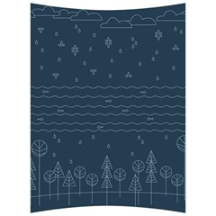 Rain Hill Tree Waves Sky Water Back Support Cushion