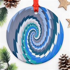 Psycho Hole Chevron Wave Seamless Ornament (round) by Mariart