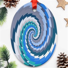 Psycho Hole Chevron Wave Seamless Ornament (oval) by Mariart