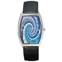 Psycho Hole Chevron Wave Seamless Barrel Style Metal Watch by Mariart