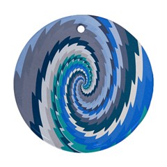 Psycho Hole Chevron Wave Seamless Round Ornament (two Sides) by Mariart