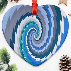 Psycho Hole Chevron Wave Seamless Heart Ornament (two Sides)