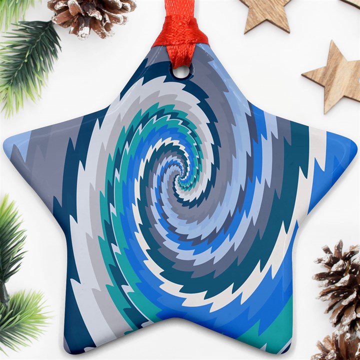 Psycho Hole Chevron Wave Seamless Star Ornament (Two Sides)