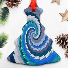 Psycho Hole Chevron Wave Seamless Christmas Tree Ornament (two Sides) by Mariart