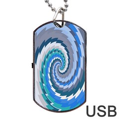 Psycho Hole Chevron Wave Seamless Dog Tag Usb Flash (one Side) by Mariart