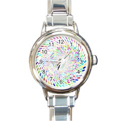 Prismatic Abstract Rainbow Round Italian Charm Watch