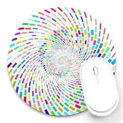 Prismatic Abstract Rainbow Round Mousepads by Mariart