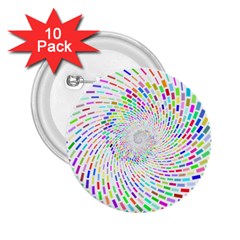 Prismatic Abstract Rainbow 2 25  Buttons (10 Pack) 