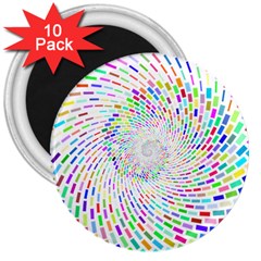 Prismatic Abstract Rainbow 3  Magnets (10 Pack) 