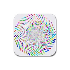 Prismatic Abstract Rainbow Rubber Coaster (square)  by Mariart