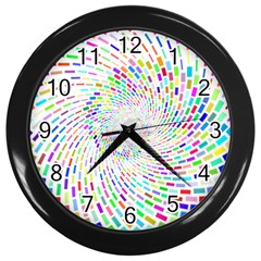 Prismatic Abstract Rainbow Wall Clocks (black) by Mariart