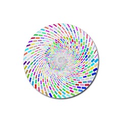 Prismatic Abstract Rainbow Rubber Coaster (round) 