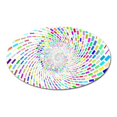 Prismatic Abstract Rainbow Oval Magnet