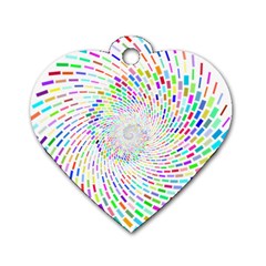 Prismatic Abstract Rainbow Dog Tag Heart (one Side) by Mariart