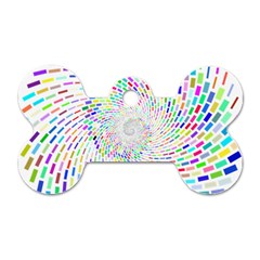 Prismatic Abstract Rainbow Dog Tag Bone (two Sides)