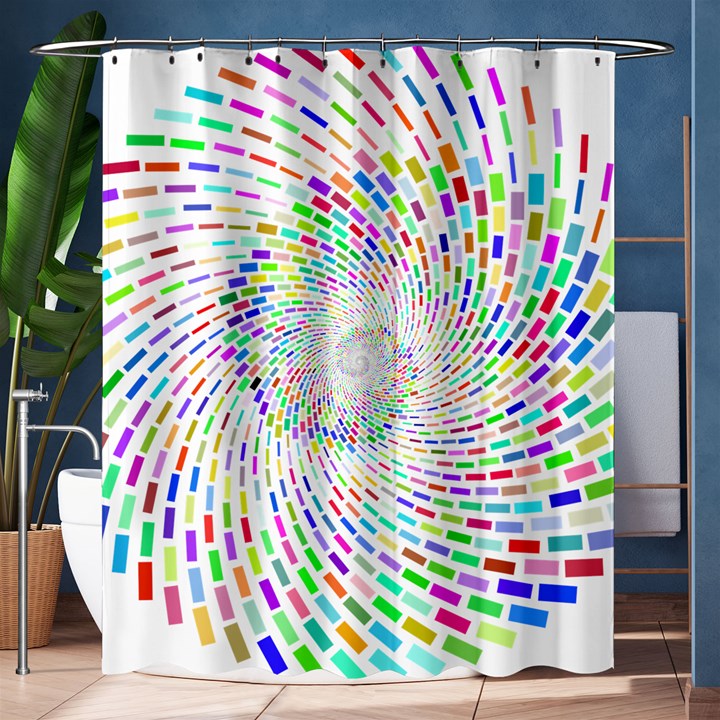 Prismatic Abstract Rainbow Shower Curtain 60  x 72  (Medium) 