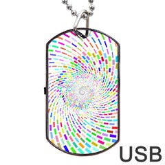 Prismatic Abstract Rainbow Dog Tag Usb Flash (two Sides)