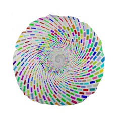 Prismatic Abstract Rainbow Standard 15  Premium Round Cushions by Mariart