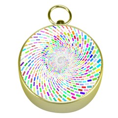 Prismatic Abstract Rainbow Gold Compasses by Mariart