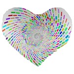 Prismatic Abstract Rainbow Large 19  Premium Flano Heart Shape Cushions Front