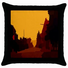 Road Trees Stop Light Richmond Ace Throw Pillow Case (black)