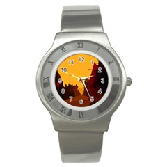 Road Trees Stop Light Richmond Ace Stainless Steel Watch by Mariart