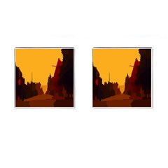 Road Trees Stop Light Richmond Ace Cufflinks (square)