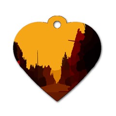 Road Trees Stop Light Richmond Ace Dog Tag Heart (one Side)