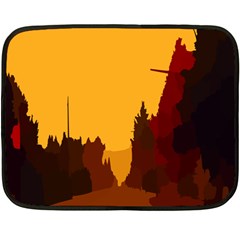 Road Trees Stop Light Richmond Ace Fleece Blanket (mini) by Mariart