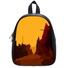 Road Trees Stop Light Richmond Ace School Bag (small) by Mariart