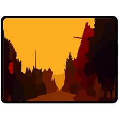 Road Trees Stop Light Richmond Ace Fleece Blanket (large)  by Mariart