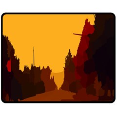 Road Trees Stop Light Richmond Ace Double Sided Fleece Blanket (medium)  by Mariart