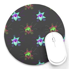 Random Doodle Pattern Star Round Mousepads by Mariart