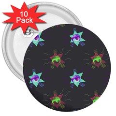 Random Doodle Pattern Star 3  Buttons (10 Pack) 