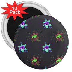 Random Doodle Pattern Star 3  Magnets (10 Pack) 